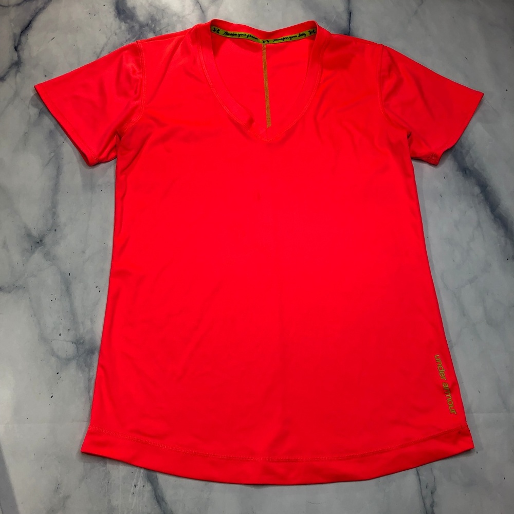 Under Armour Neon Coral Short Sleeve Athletic Tee - Picture 8 of 8